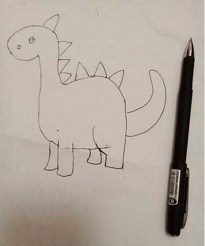 幼兒園簡單恐龍簡筆畫步驟圖片