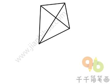 綠色的風箏簡筆畫教程圖片