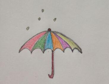 彩虹雨傘簡筆畫教程圖片