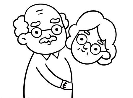 慈愛(ài)的爺爺奶奶簡(jiǎn)筆畫(huà)教程圖片
