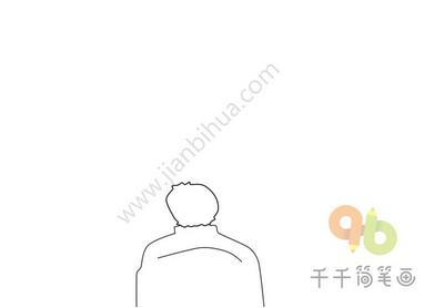 元旦家人一起賞煙花簡筆畫