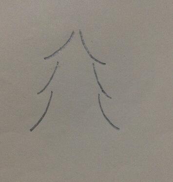 卡通圣誕樹簡筆畫教程