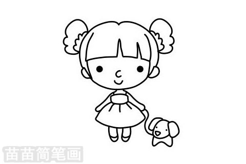 小女孩簡(jiǎn)筆畫圖片大全作品二