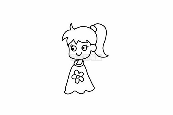 小女孩簡(jiǎn)筆畫圖片步驟六