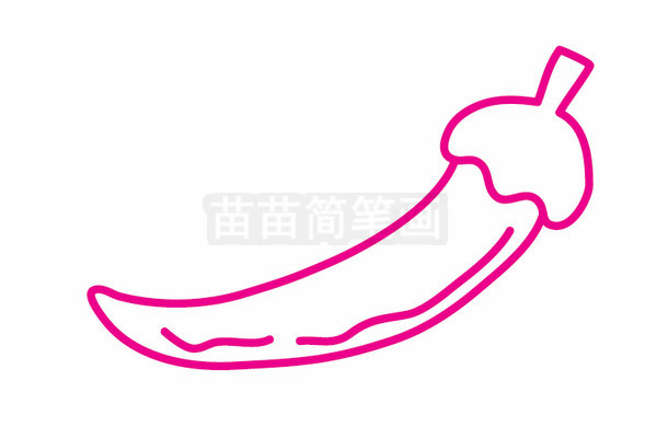 辣椒簡筆畫圖片步驟二