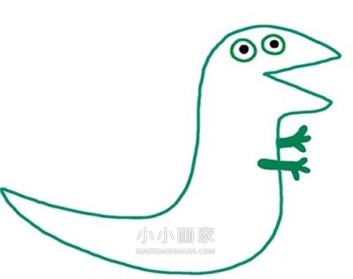 《小豬佩奇》喬治的恐龍簡筆畫畫法圖片步驟- www.xiaoxiaohuajia.com