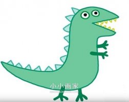 《小豬佩奇》喬治的恐龍簡(jiǎn)筆畫(huà)步驟圖片