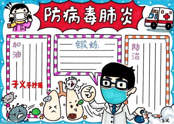 新型冠狀病毒手抄報(bào)圖片54張合集
