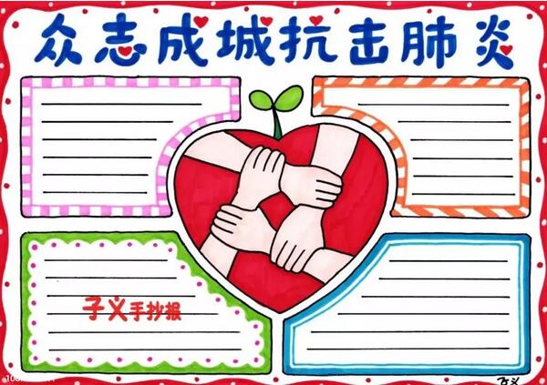 新型冠狀病毒手抄報(bào)圖片54張合集