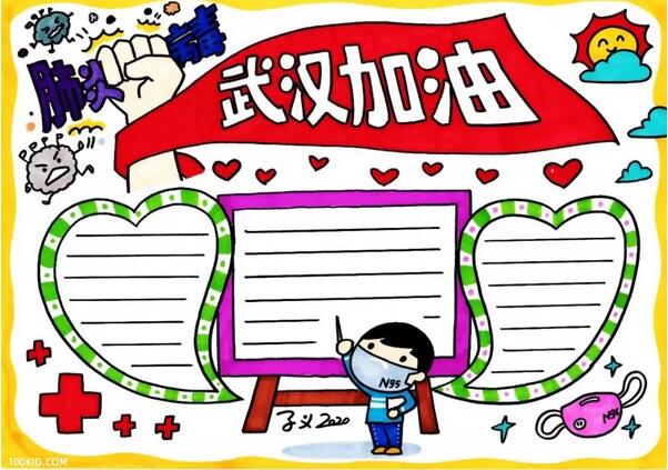新型冠狀病毒手抄報(bào)圖片54張合集