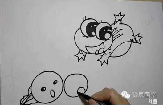 小蝌蚪找媽媽簡筆畫圖片和故事