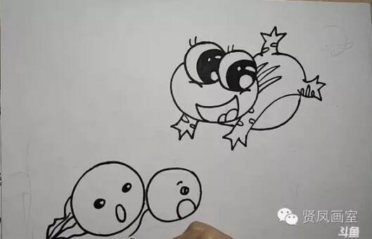 小蝌蚪找媽媽簡筆畫圖片和故事