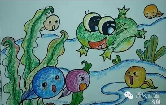 小蝌蚪找媽媽簡筆畫圖片和故事
