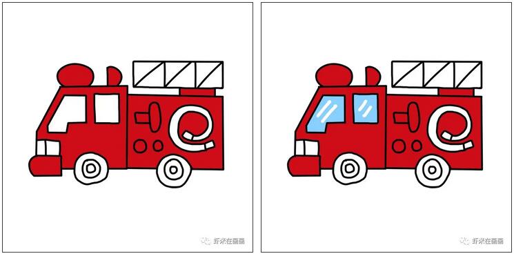 消防車簡筆畫教程圖片