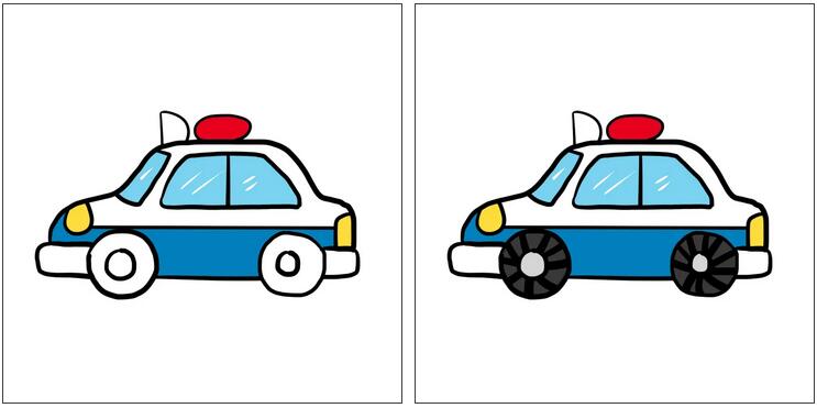 小警車簡筆畫教程圖片
