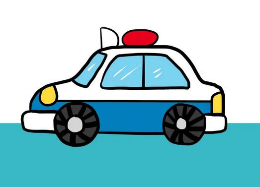小警車簡筆畫教程圖片