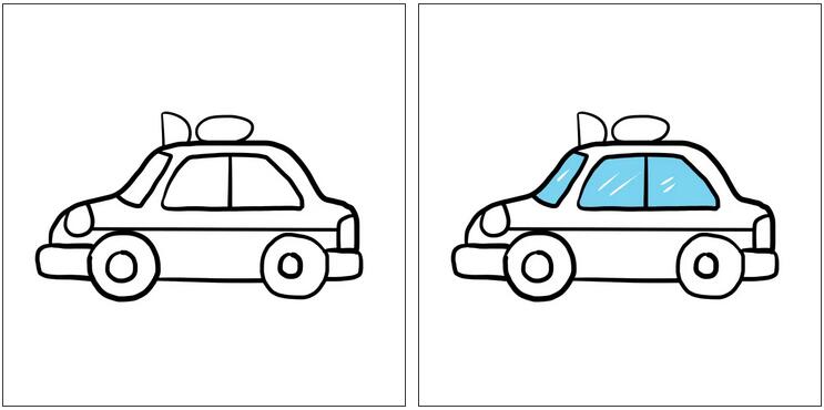 小警車簡筆畫教程圖片