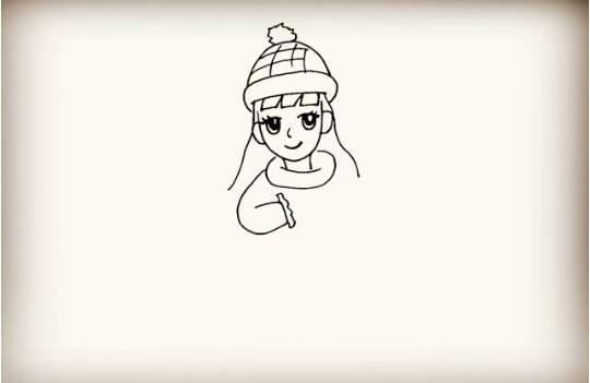 拜年的小女孩簡(jiǎn)筆畫教程圖片