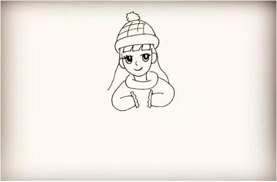 拜年的小女孩簡(jiǎn)筆畫教程圖片