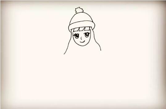 拜年的小女孩簡(jiǎn)筆畫教程圖片