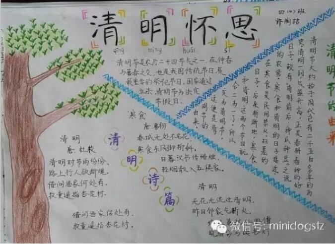 小學(xué)生清明節(jié)手抄報(bào)內(nèi)容圖片