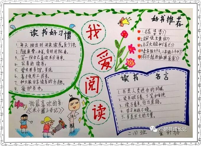 二年級我愛閱讀手抄報優(yōu)秀作品
