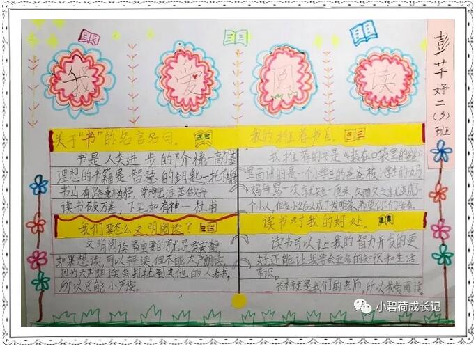 二年級我愛閱讀手抄報優(yōu)秀作品