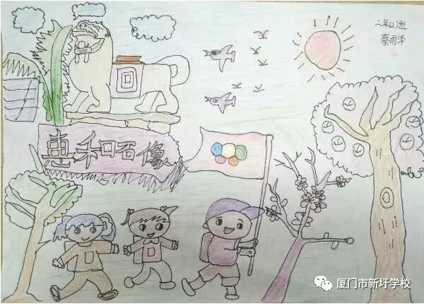 關于兒童畫春天的圖片