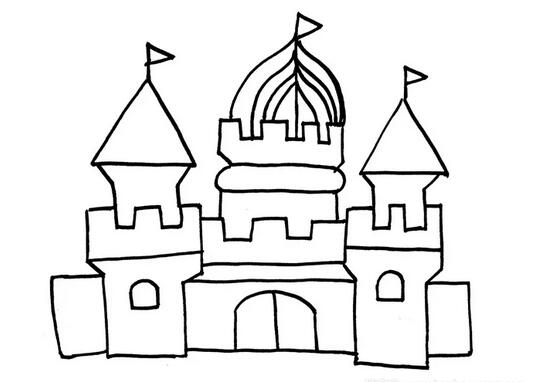 幼兒園城堡簡(jiǎn)筆畫(huà)教程圖片
