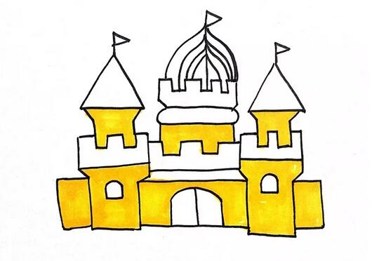 幼兒園城堡簡(jiǎn)筆畫(huà)教程圖片
