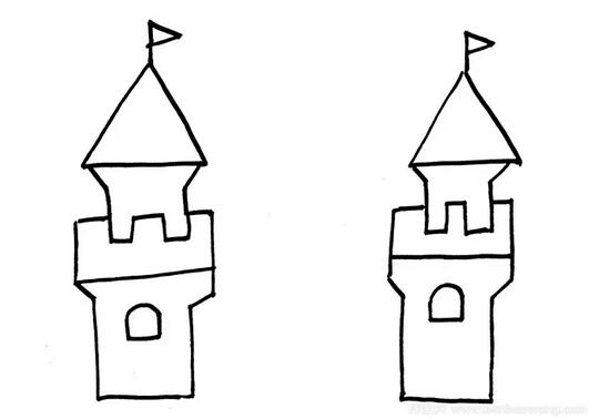 幼兒園城堡簡(jiǎn)筆畫(huà)教程圖片