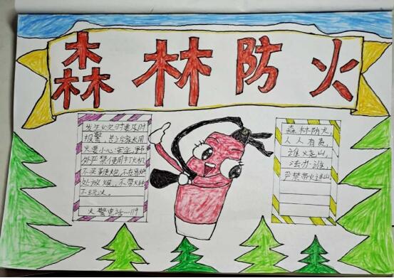森林防火進校園，萌娃手報來宣傳