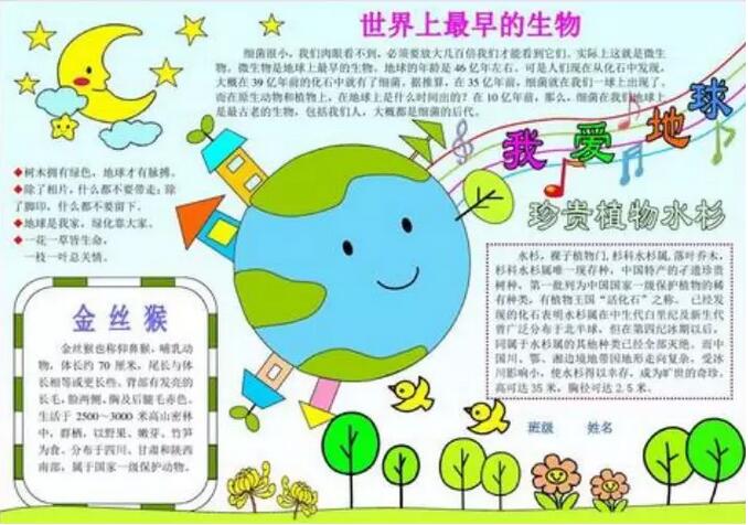 世界地球日手抄報(bào)內(nèi)容圖片大全
