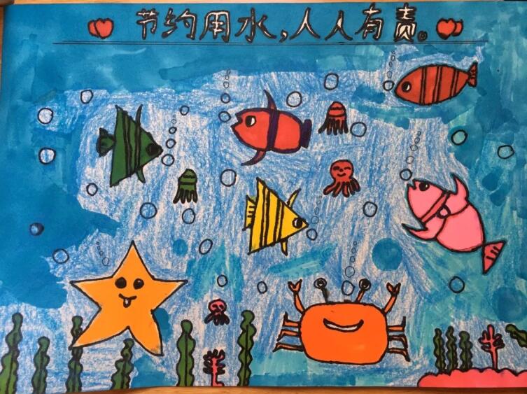節(jié)約用水圖片兒童繪畫作品欣賞