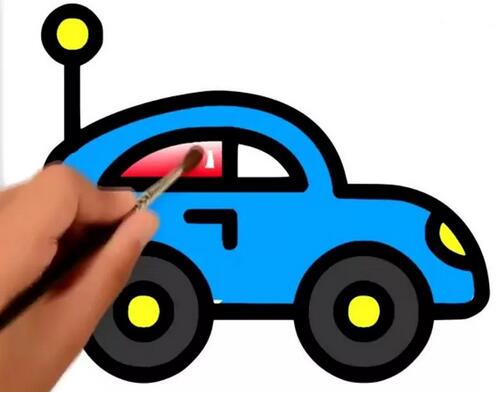 幼兒園彩色小汽車(chē)簡(jiǎn)筆畫(huà)教程圖片