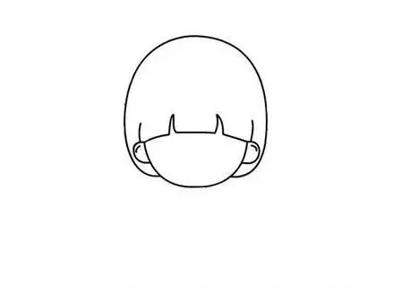 扎著馬尾辮的小女孩簡筆畫教程圖片