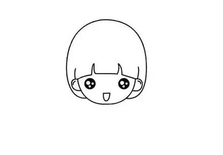 扎著馬尾辮的小女孩簡筆畫教程圖片