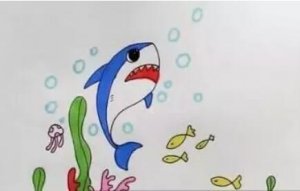 海洋生物鯊魚簡筆畫教程圖片