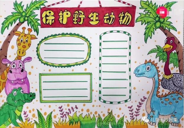 保護(hù)野生動物不吃野味的手抄報