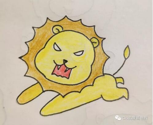 萌萌噠小獅子簡筆畫圖片