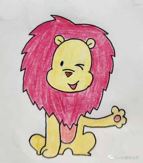萌萌噠小獅子簡筆畫圖片