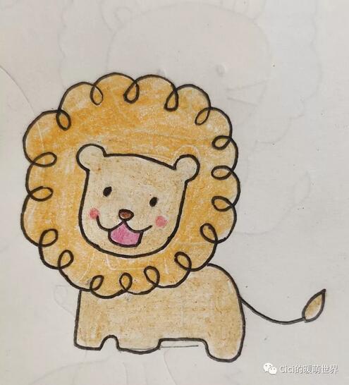 萌萌噠小獅子簡筆畫圖片