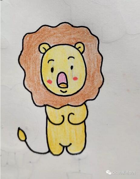 萌萌噠小獅子簡筆畫圖片