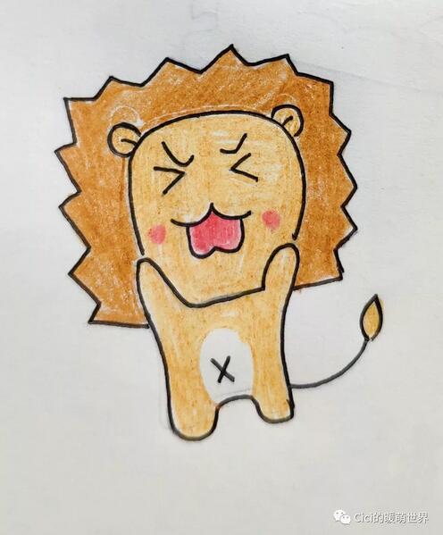 萌萌噠小獅子簡筆畫圖片