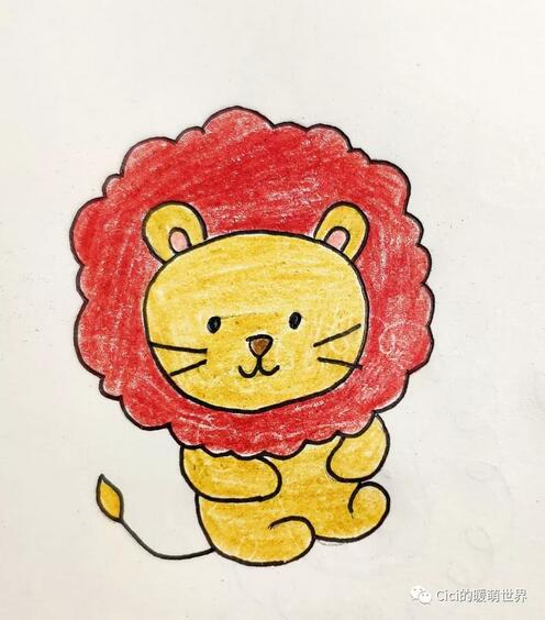 萌萌噠小獅子簡筆畫圖片