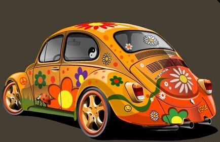 彩色的小汽車
