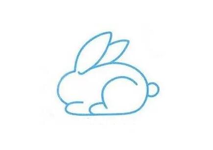 可愛(ài)的小白兔簡(jiǎn)筆畫教程圖片