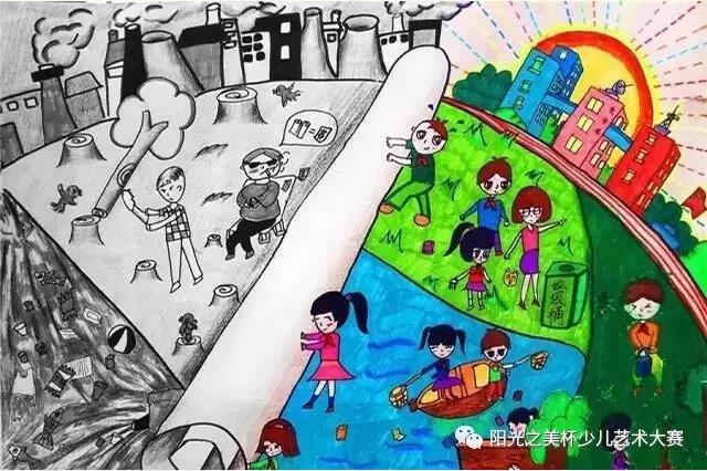 保護(hù)地球兒童畫圖片