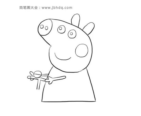 小豬佩奇騎自行車簡(jiǎn)筆畫教程圖片