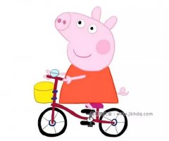 小豬佩奇騎自行車(chē)簡(jiǎn)筆畫(huà)教程圖片